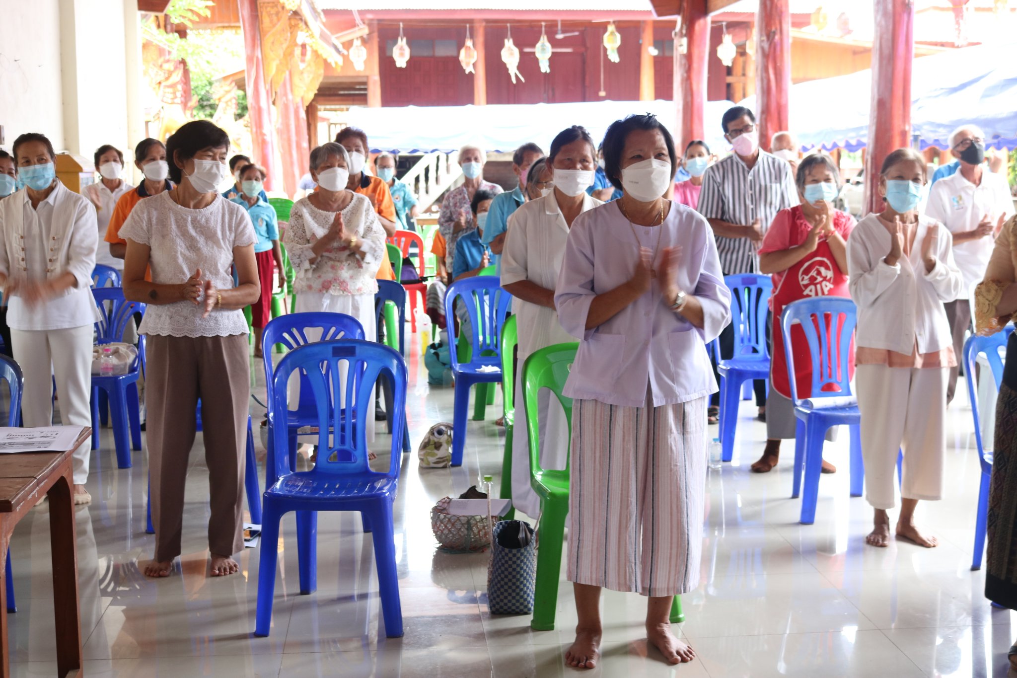ภาพประกอบ: นายกองค์การบริาหรส่วนตำบลปงเตา เป็นประธานกล่าวเปิดงาน การอบรม โครงการผู้สูงอายุ